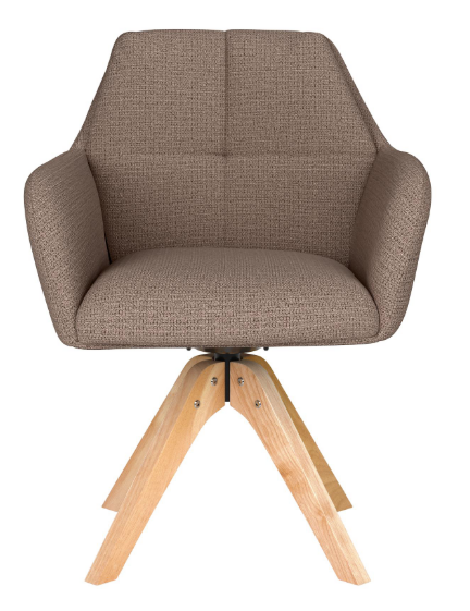 Chair Pete Taupe Wooden Swivel - Zuiver