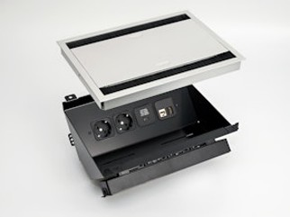 Netbox Combi Duplex - 6x 230V - 2x A/C 18W - zwart/wit
