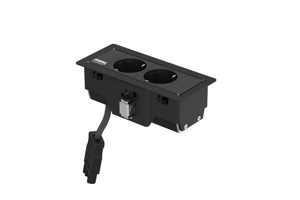 Indesq Hertz - 2x 230V - 1x A/C 15W - zwart