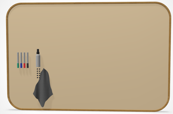 Curve Oak whiteboard - Chameleon 120x120cm