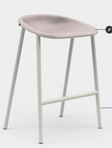 LJ 4 PET Felt Counter Stool
