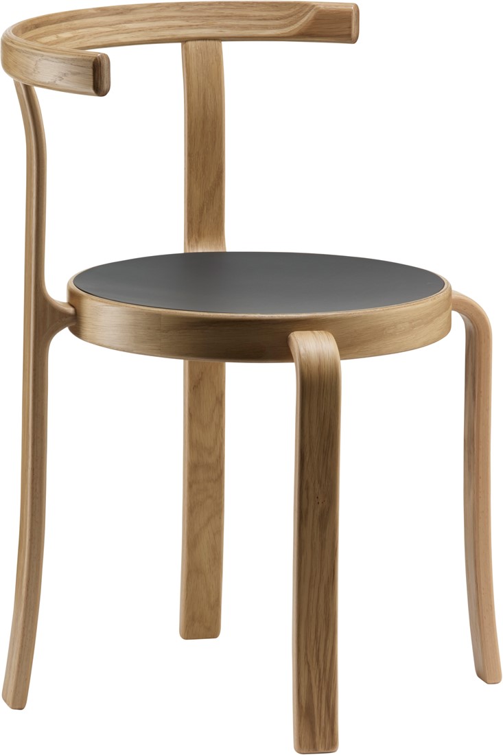 Serie 8000 Stoel- Magnus Olesen designklassieker, frame massief hout, zitting hpl, linoleum, fineer of gestoffeerd