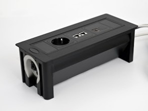 Netbox Turn Comfort - 2x 230V - 1x A/C 18W - zwart/zilver