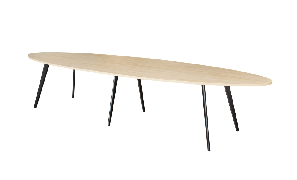 Vergadertafel Ellips 420x120 cm 3 poot