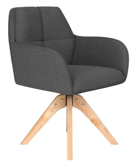 Chair Pete Taupe Wooden Swivel - Zuiver