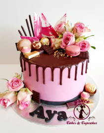cakes with fresh flowers