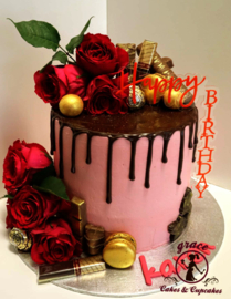 cakes with fresh flowers
