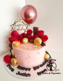 cakes with fresh flowers
