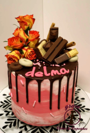 cakes with fresh flowers