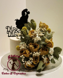 wedding cake with dried flowers