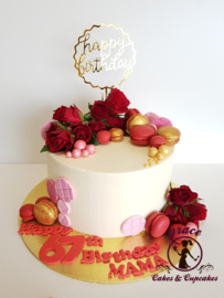 cakes with fresh flowers