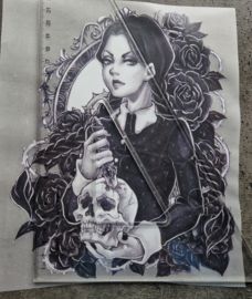 Knife in skull girl