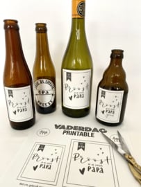 Gepersonaliseerde bier en wijn etiketten met naam voor Vaderdag!