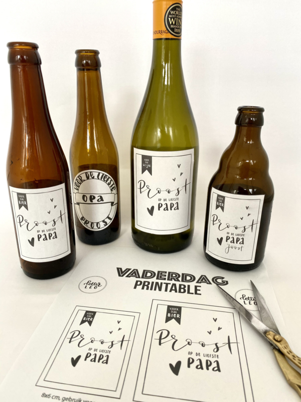 Gepersonaliseerde Bier En Wijn Etiketten Met Naam Voor Vaderdag! |  Printables | Letter Leo