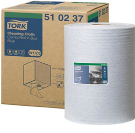 Tork Cleaning Cloth Combi Roll in Box 32x38 cm/152m blauw W1/W2/W3