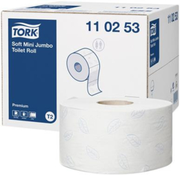 Tork Soft Mini Jumbo Toilet Roll 10x20cm 2L 1214v wit T2