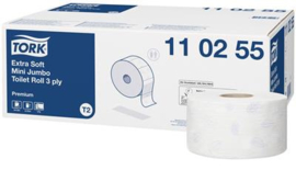 Tork Extra Soft Mini Jumbo Toilet Roll 10x20cm 3L 786v wit T2