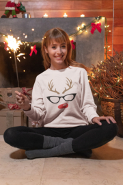 Sweater Rendier dames met bril