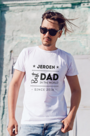 Shirt Best DAD in the world met eigen naam en jaartal