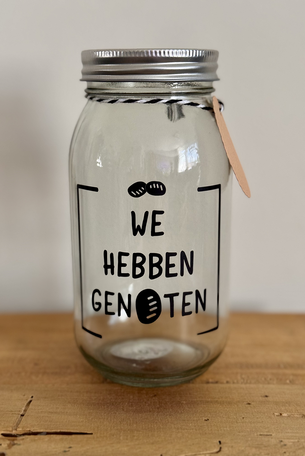 Glazen pot 700 ml We hebben genoten