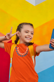 Oranje Koningsdag shirt met ketting