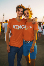 Oranje shirt Koningsdag met gouden naam