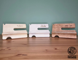 Multifunctionele houten organizer met jouw eigen tekst.
