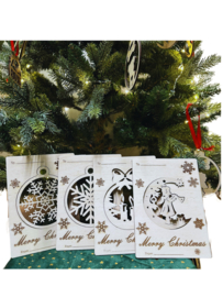 houten kerstbalkaart