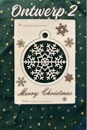 houten kerstbalkaart