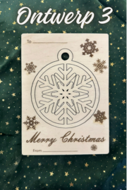 houten kerstbalkaart