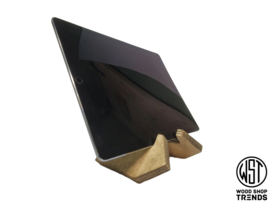Houten kookboek & tablet steun.