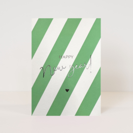 Postcard New Year (met zilverfolie) / 5 pieces