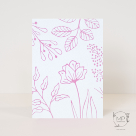 Postcard flowers / 5 pieces