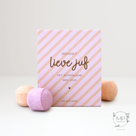 Bath bomb mini Bedankt lieve juf | 3 pieces