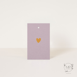 Label Heart lilac / 5 pieces