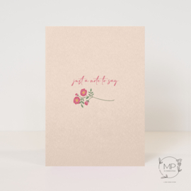 Postcard Just a note to say / 5 pieces