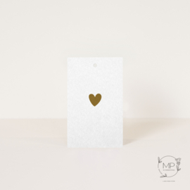 Label Heart white / 5 pieces