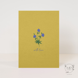 Postcard 'with love' / 5 pieces