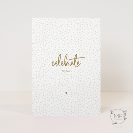 Postcard 'Celebrate today' / 5 pieces