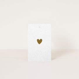 Label Heart white / 5 pieces