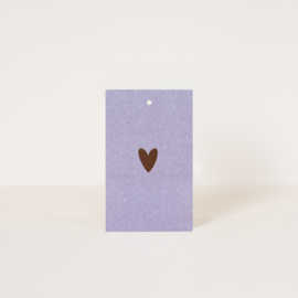 Label heart lilac / 5 pieces