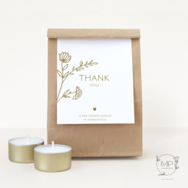 Waxinelichtjes Thank you | 2 pieces