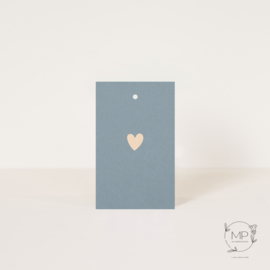 Label Heart blue / 5 pieces
