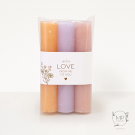 Candles 'With love' bright