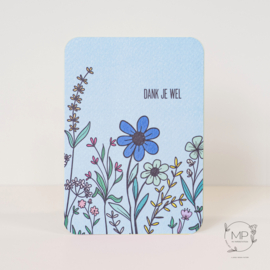 Postcard ‘dank je wel’ / 5 pieces