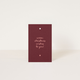 Label Warm Christmas wishes to you! / 5 pieces