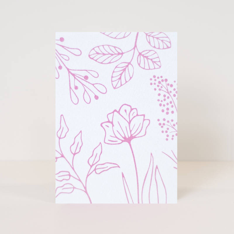 Postcard flowers / 5 pieces