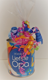 Blik met deksel 1 ltr Voor de liefste Opa