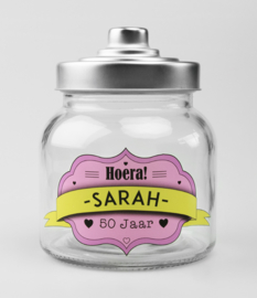 Snoeppot Hoera Sarah 50 jaar