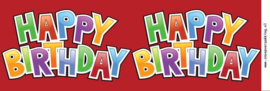 Blik met deksel 1 ltr Happy Birthday donkerrood